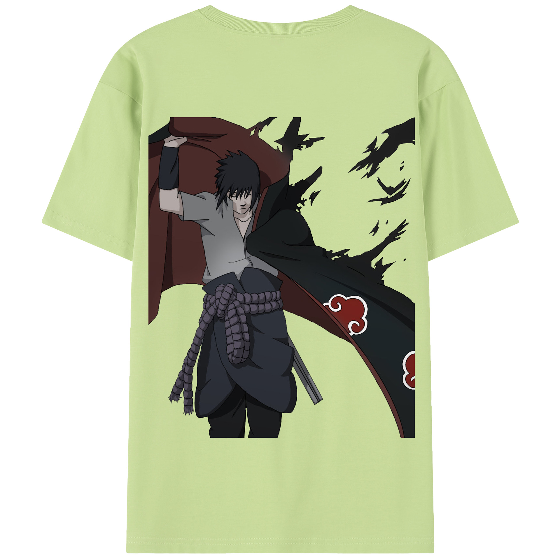 （画像用） NARUTO -ナルト- うちは サスケ Uchiha Sasuke 綿100％半袖Tシャツ（背面プリント）